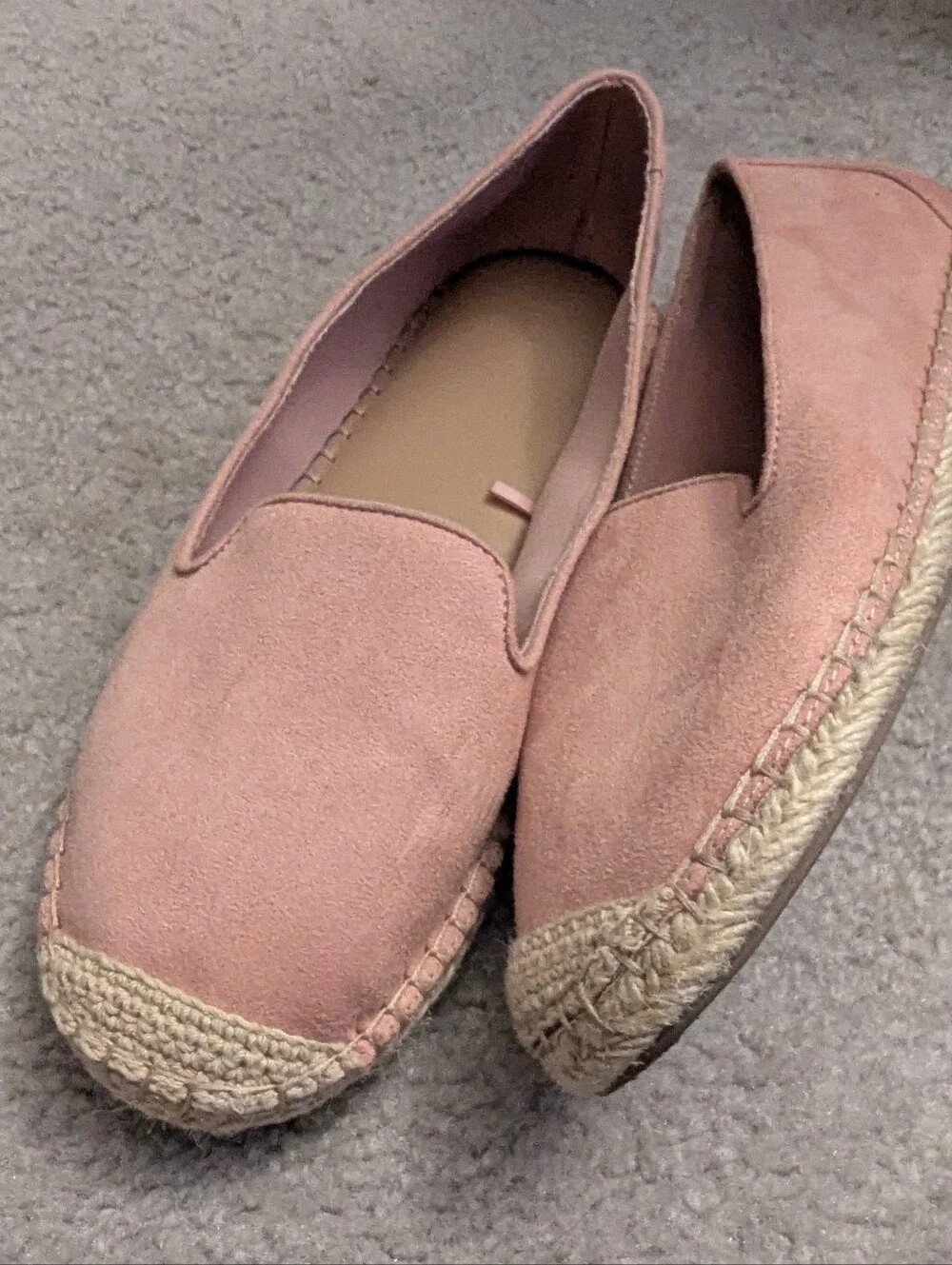 Suede Pink Espadrille Loafers - Women (8)